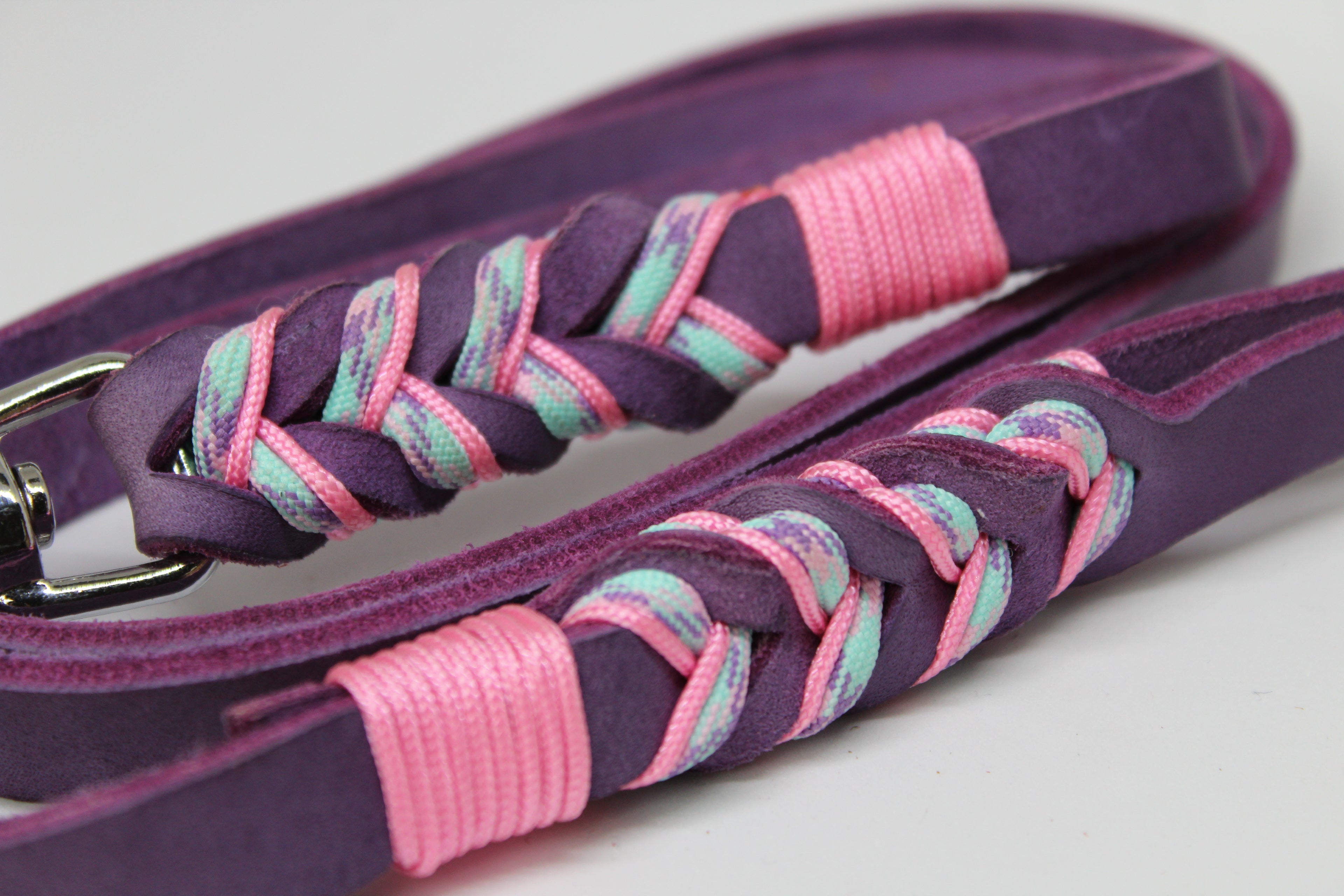 Laisse en cuir tressé