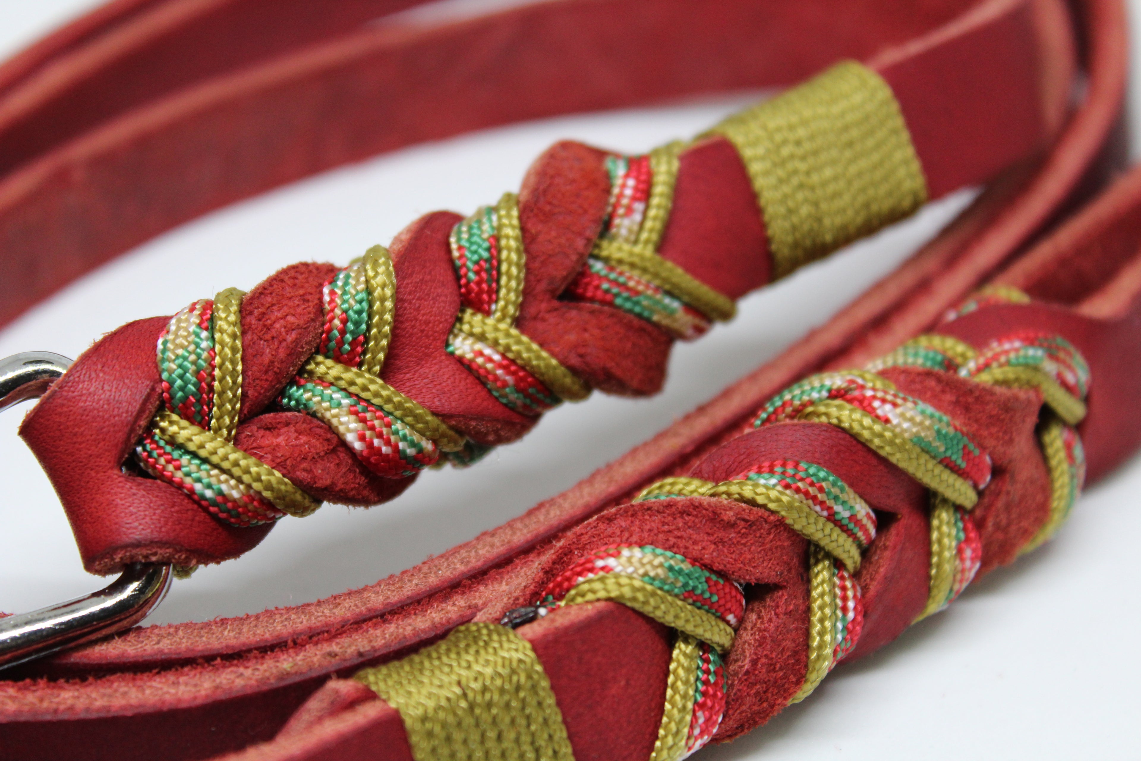 Laisse en cuir tressé