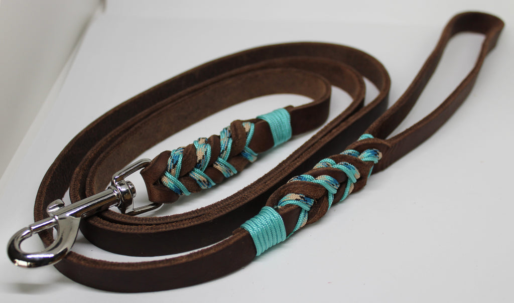 Laisse en cuir tressé