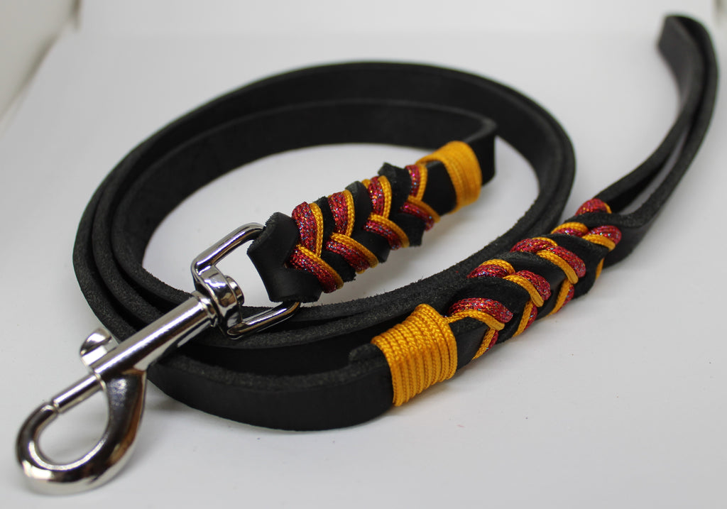Laisse en cuir tressé