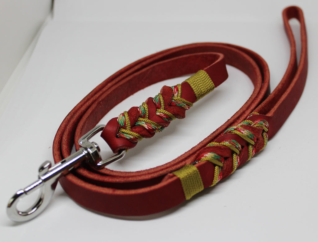 Laisse en cuir tressé