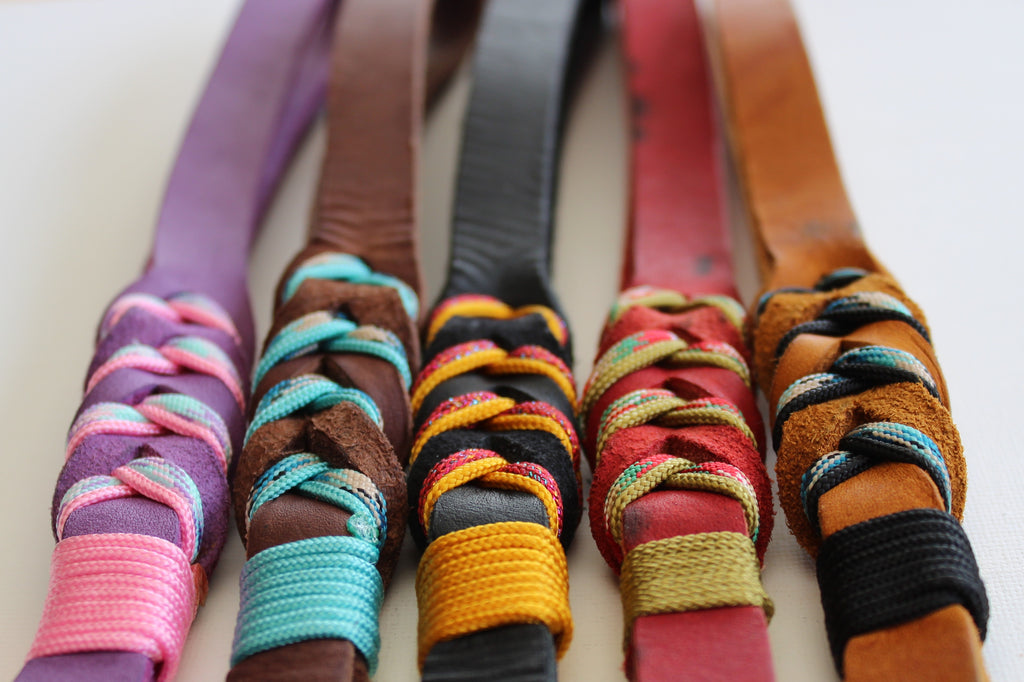 Laisse en cuir tressé